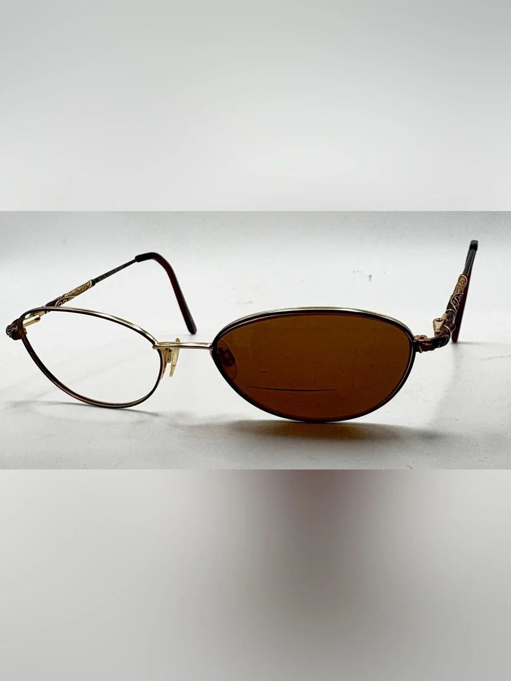 Sophia Loren M166 Brown Gold Oval Sunglasses Frames Only